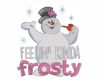 Snowman Machine Embroidery Design: Feeling Kinda Frosty (Instant Download)