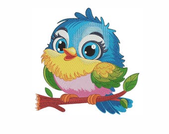 Funny Titmouse Bird Embroidery Design: 5 Sizes (Digital Download)