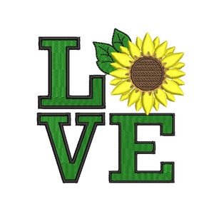 Sunflower embroidery design, 3 sizes, instant download.