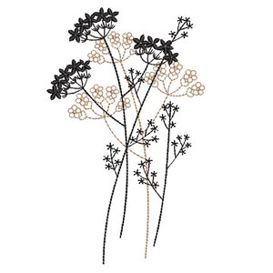 Wildflowers embroidery design, 4 sizes, instant download.