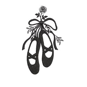 Pointe shoes embroidery design