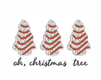 Christmas tree cake embroidery design, 5 sizes, digital download.