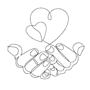 Heart in hands machine embroidery design , Valentine’s Day design, 5 sizes, instant download.