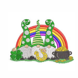 St. Patrick's Day kabouterborduurontwerp: Lucky Clover Shamrock (directe download)
