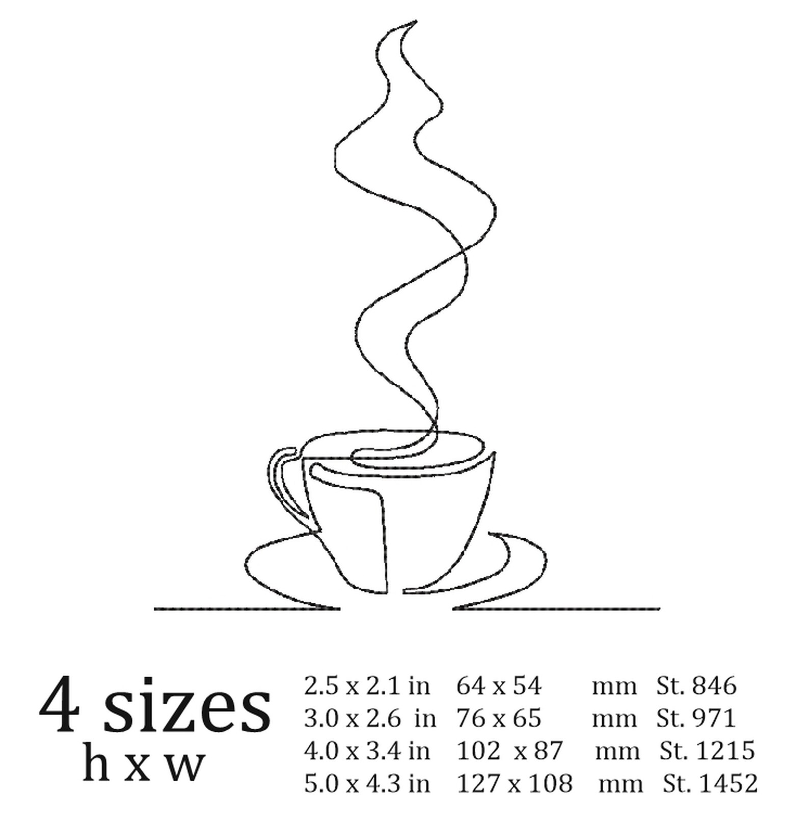 Cup of Coffee Machine Embroidery Design. Etsy