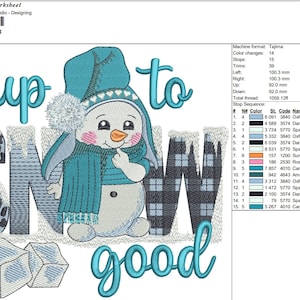 Snowman Machine Embroidery Design , Winter Embroidery, up to Snow Good ...