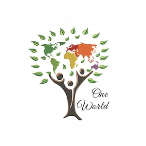 One World Stickdatei, Baum des Lebens, Baum des Lebens, Unity Eco Patch, Maschinenstickdatei, 5 Größen, sofort downloadbar.