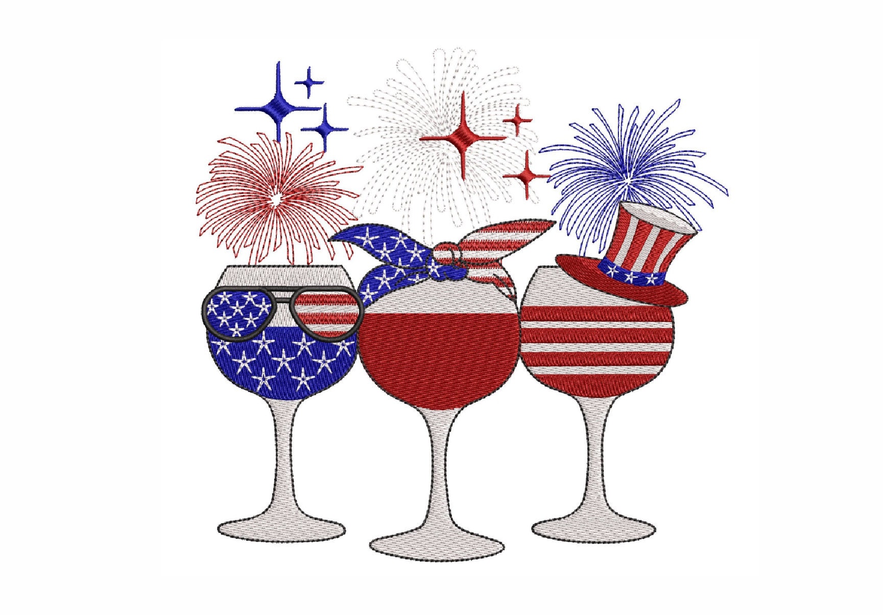 Cute Wine Glasses 4th of July Graphic by Goodtimeartsy · Creative Fabrica