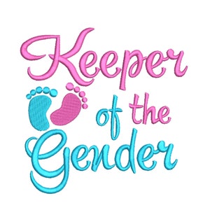 Keeper of the gender embroidery designs,  3 sizes, Instant download.