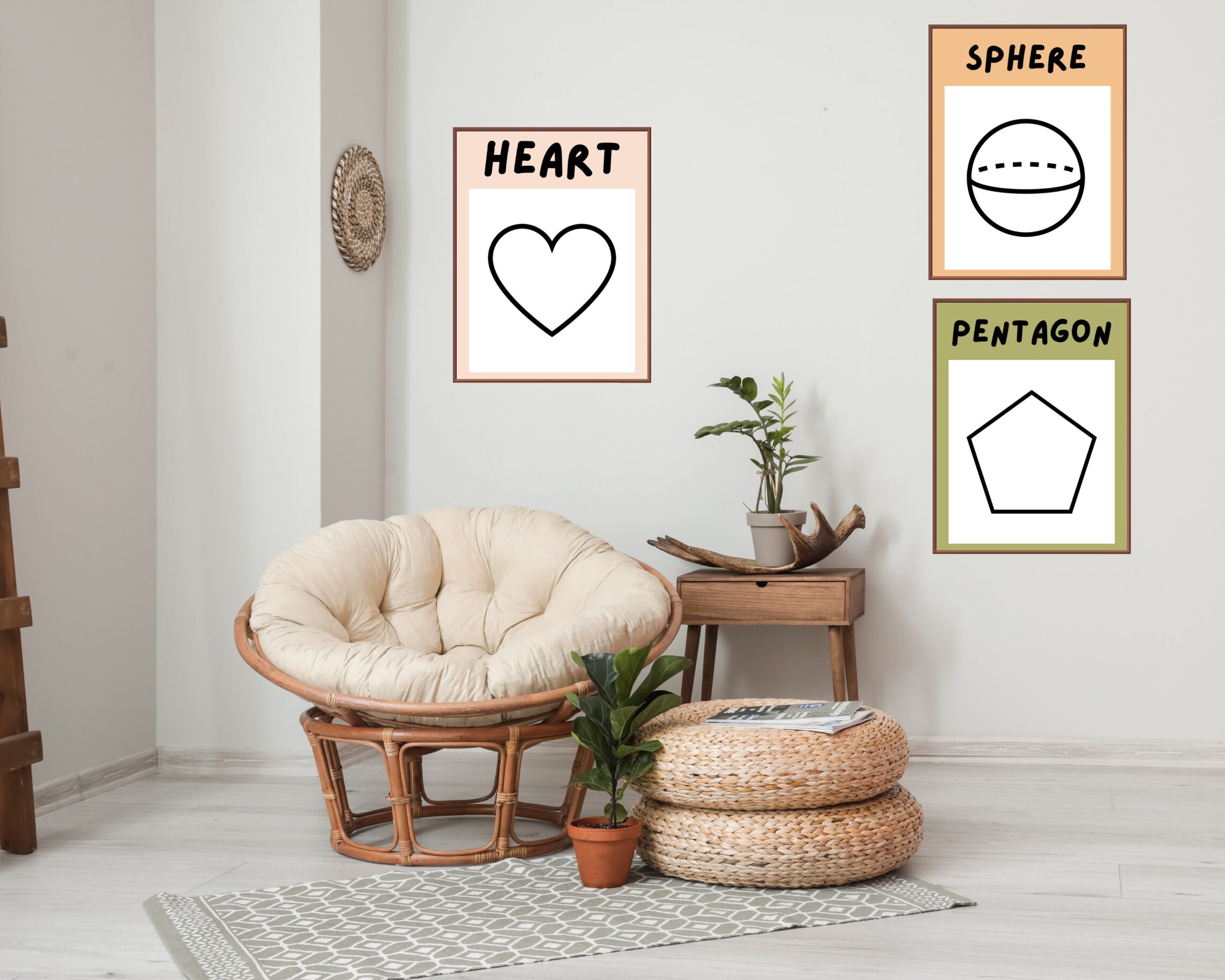 Boho Basic Shapes set of 15 Printable Posters Digital - Etsy