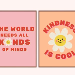 Groovy inspirerande klassrum (set om 4) affischer, digitala nedladdningar, klassrumsdekor, boho elementärt klassrum, anslagstavla för dagis bild 2