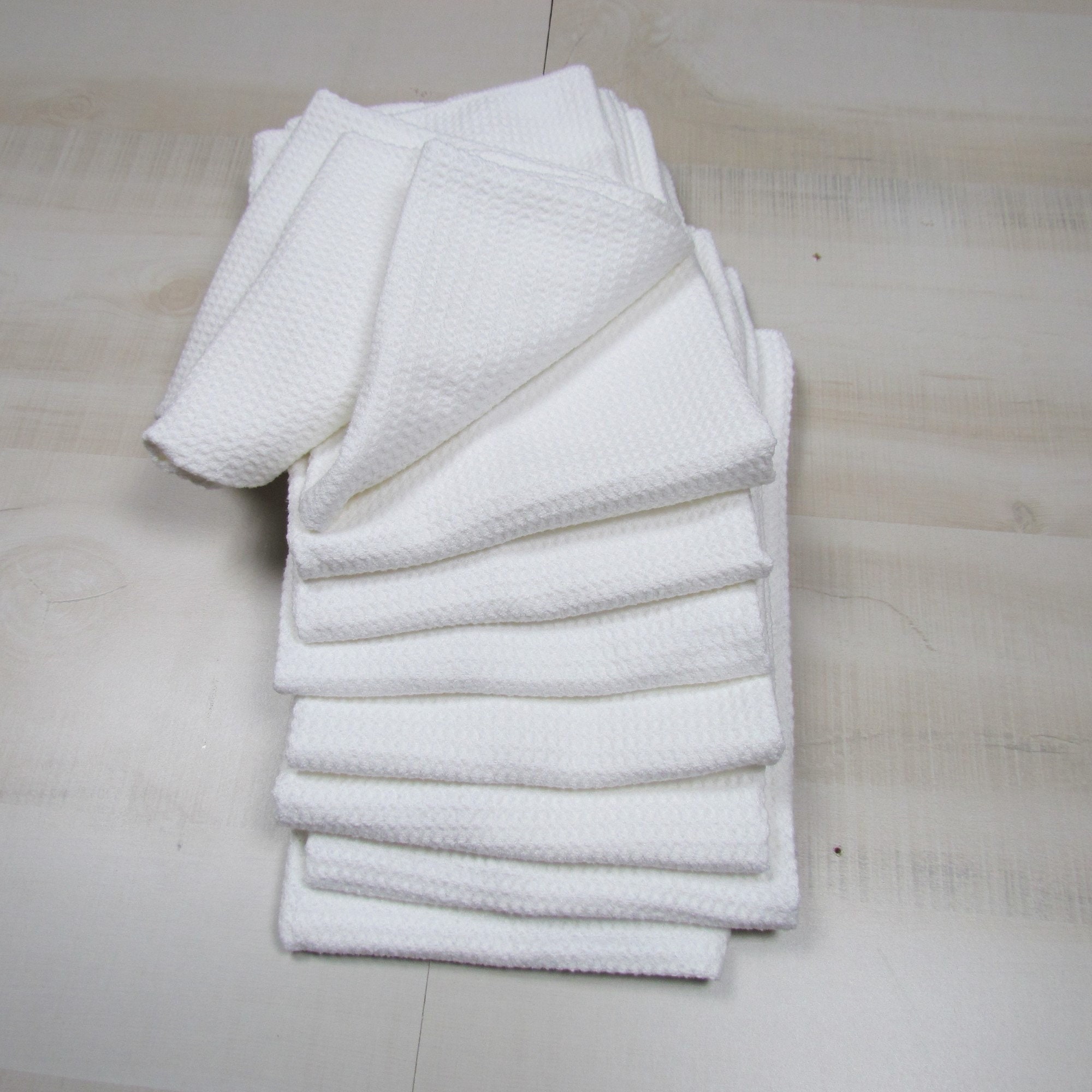 4 Piece Sublimation Embroidery Blanks 100% Polyester Waffle Weave 16 x 24  White Towels Kitchen Bathroom Sports Gym