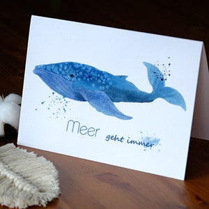 Bueno, el mar siempre es una buena idea, acuarela, tarjetas de felicitación para imprimir, tarjeta plegable, descarga DIGITAL, postal de acuarela, dicho, dichos divertidos