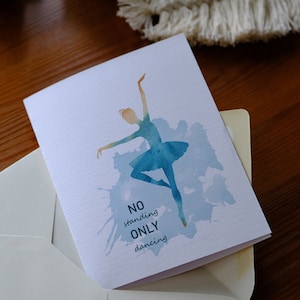 Cartes de vœux de ballet à imprimer, carte pliante, deux tailles différentes, téléchargement NUMÉRIQUE, carte postale aquarelle, pas de danse debout seulement
