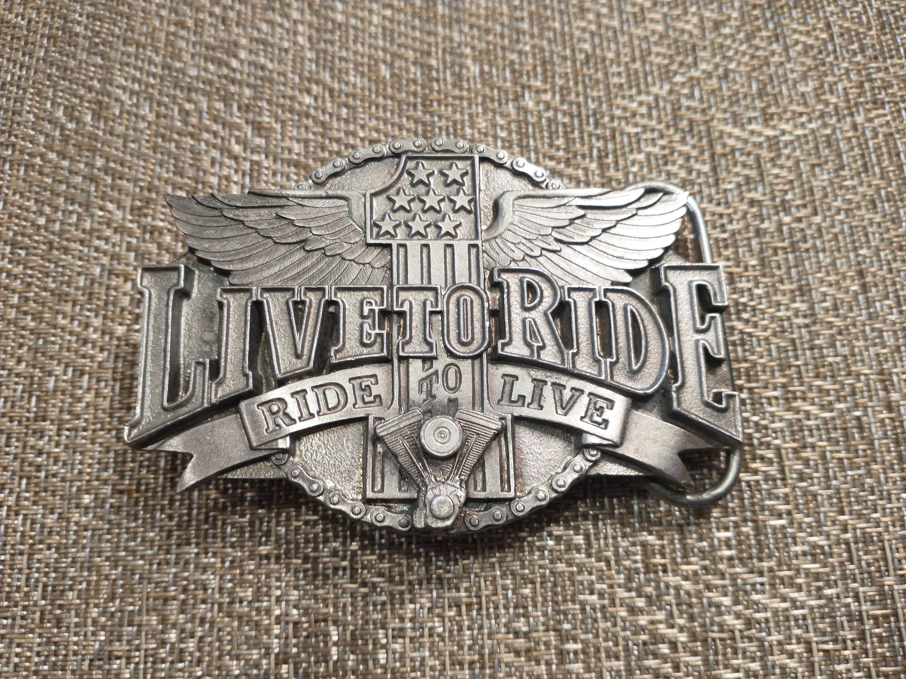 Vintage Live to Ride Ride to Live Belt Buckle Harley Siskiyou - Etsy