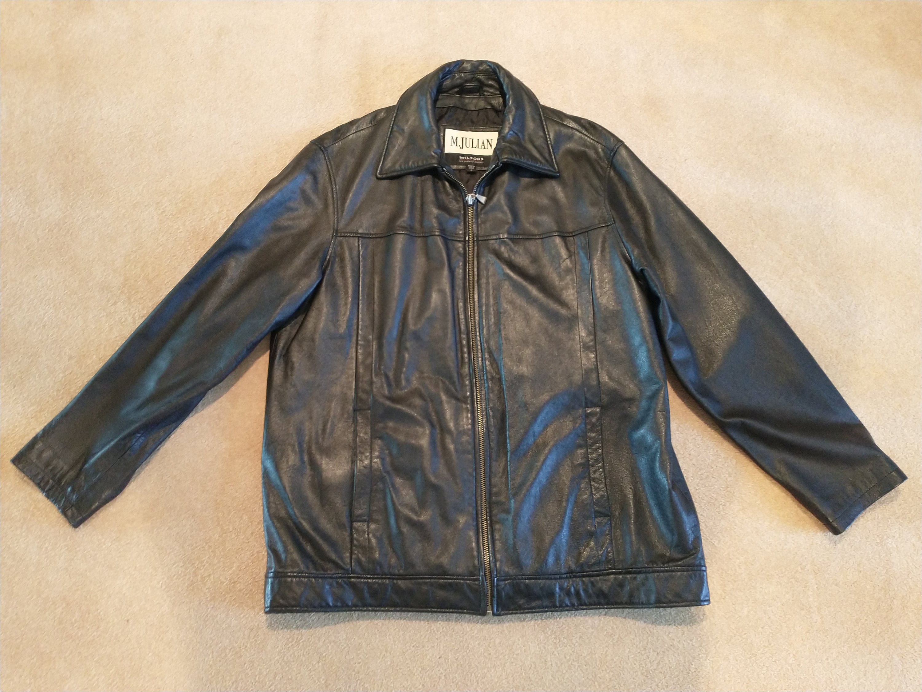 Vintage Wilson s Julian Black Leather Jacket Men s Large