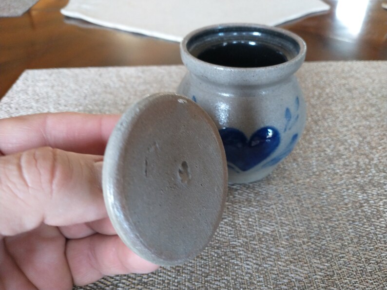 Vintage Rowe Pottery Works Stoneware Sugar Bowl With Lid Heart Etsy