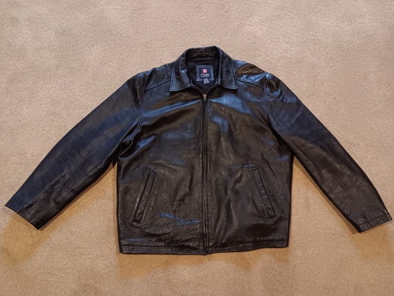 Chaps men's leather jacket discount