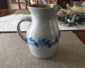 Vintage Salmon Falls Pottery Stoneware Pitcher Blueberry Design 1998