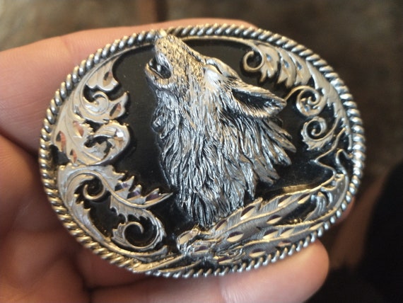 Vintage Howling Wolf Belt Buckle 1995 