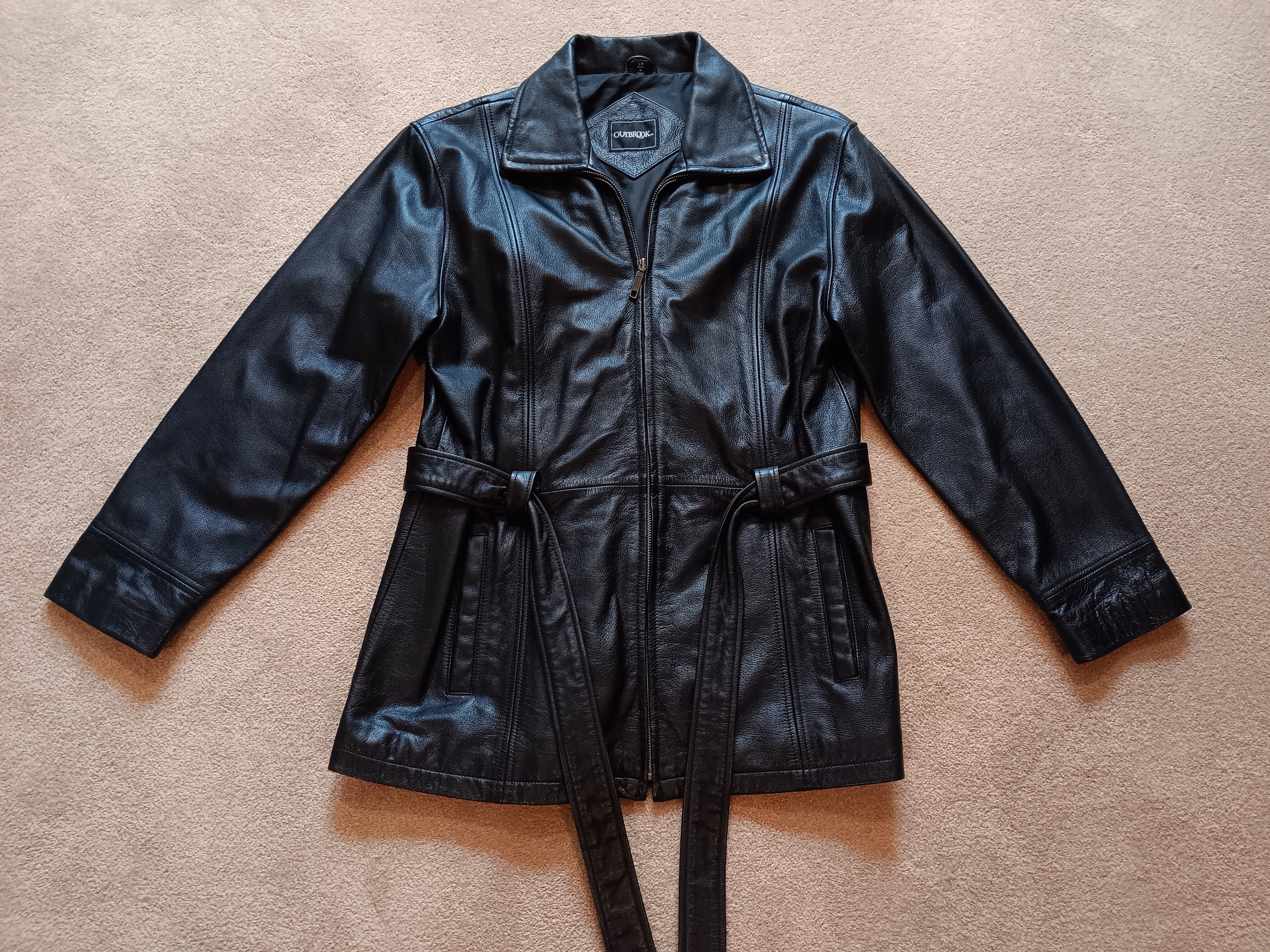 Vintage Outbrook Women s Black Leather Jacket Size L