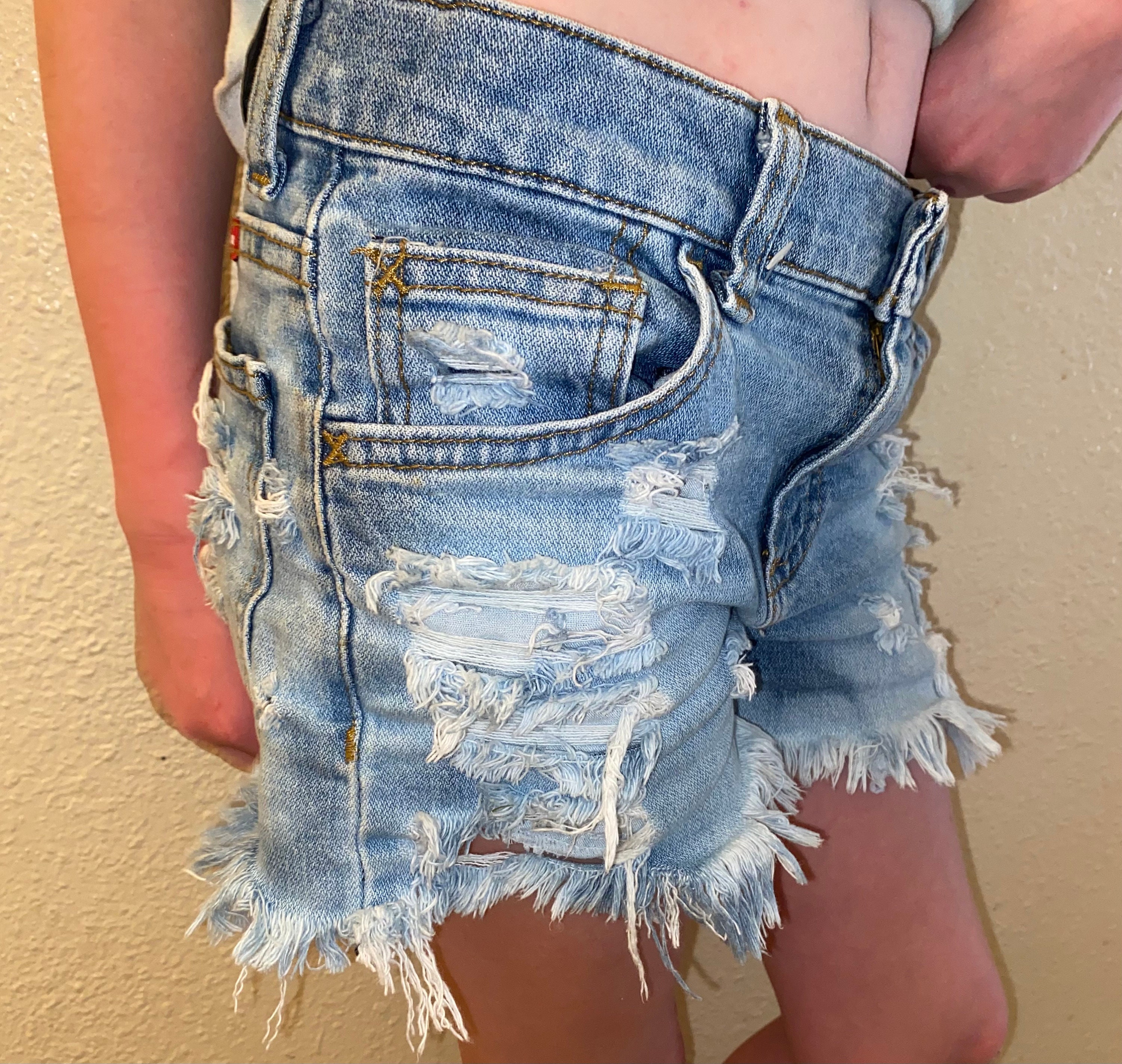 Girls distressed deals jean shorts
