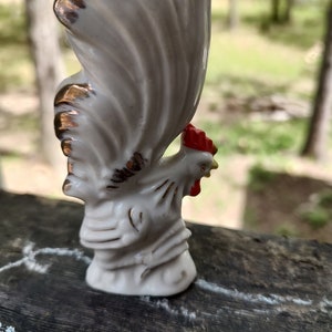 1950s Japanese porcelain miniature rooster vase