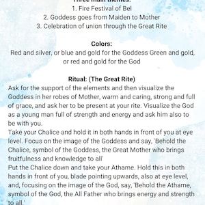 Great Rite Beltane Ritual and Recipe Printable - Etsy