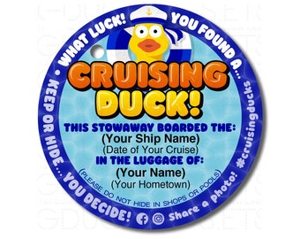 Custom Cruise Duck Tags – Printable Template (Digital Download)