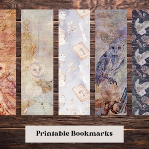 Signets imprimables Wise Owl, excellent cadeau pour les amateurs de lecture, 1,8 po. l x 6 po. h, 5 motifs inclus, à imprimer sur une carte ou à sublimer sur des découpes.