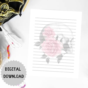 Druckbares Briefpapier, Gothic Briefpapier, Printable, Notizblock, digitaler Download, Gothic Designs, 10 Designs, 2 gezippte Dateien, Briefpapier