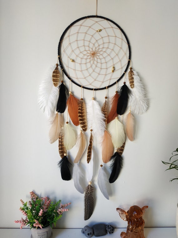  CAPRIZ Large Dream Catcher Moon and Stars Hanging Over The Bed,  Feathers Dream Catcher Home Wall Hanging Decor, Handmade Weave Feathers Dream  Catcher Ornament Home Room Decor : Home & Kitchen