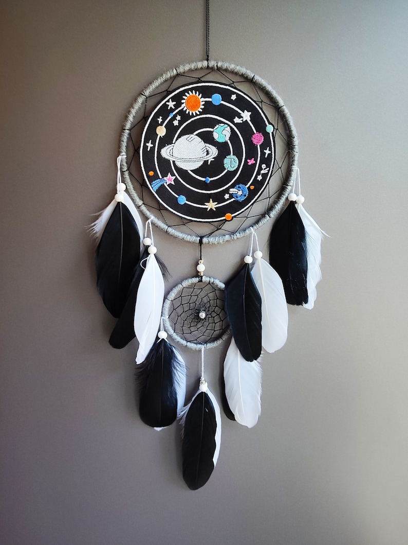 Space Solar System Dreamcatcher Galaxy Black Dream Catcher Wall 