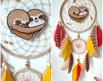 Cute Sloth dreamcatcher, jungle, forest kids room, sloth nursery decoration. Sloth gifts for boys sloth gifts for girls. Sloth birthday gift