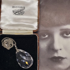 Rock Crystal Quartz Antique Vintage Art Deco Necklace Sterling Silver 925 1930s  Jewellery Jewelry