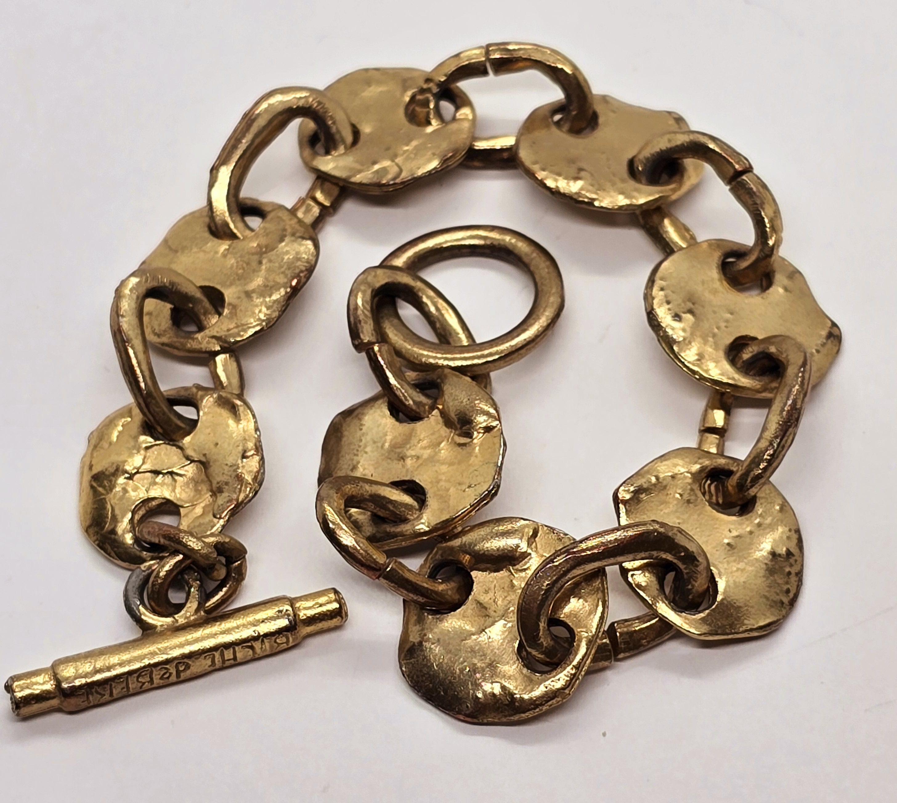 Bracelet Vintage Biche De Bere En Métal Doré - Occasion, Style Moderniste, Bijou Signé