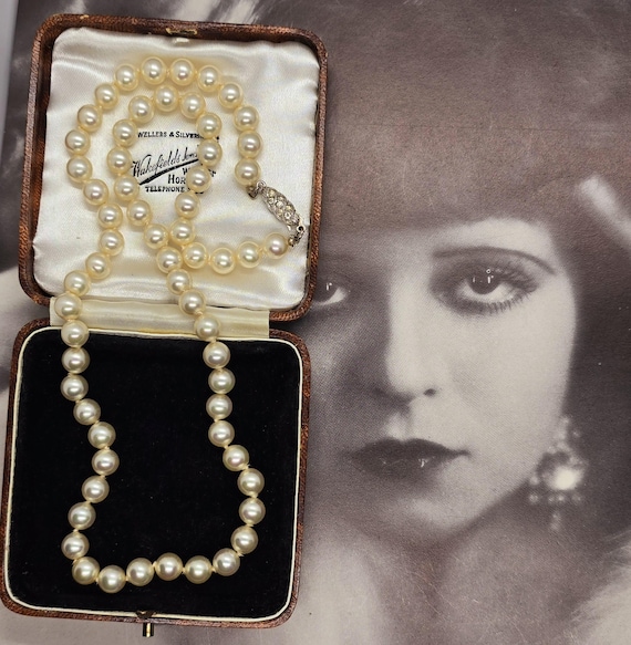 Majorica Vintage 1950s Sterling Silver Pearl Necklace Wedding