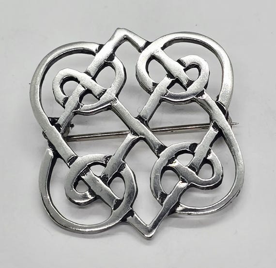 Scottish Vintage Brooch Pin Celtic Knot Costume Jewellery Jewelry