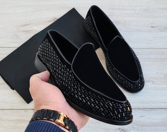 Premium Leather Men&#39;s Loafer | Handmade Slip-On Dress Shoes for Men | Genuine Leather Casual Shoes for Party Prom Wedding