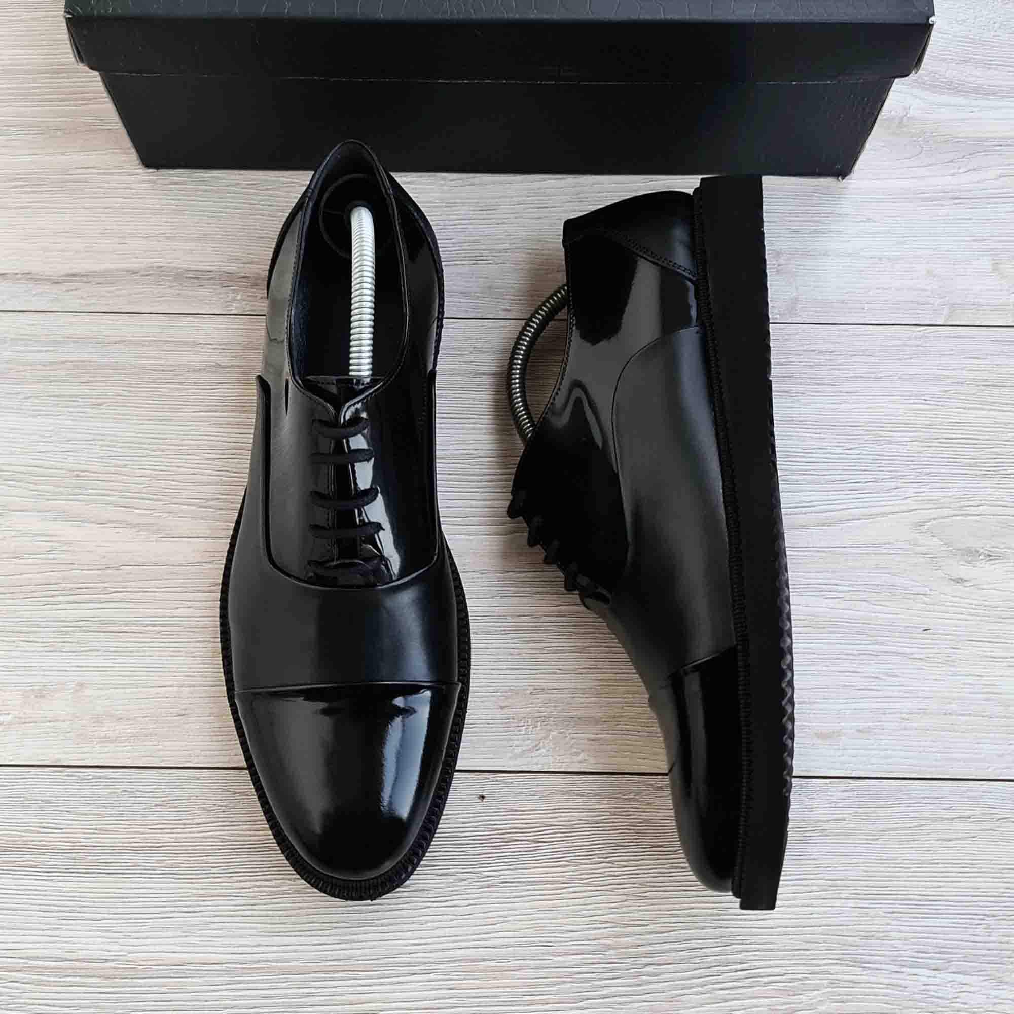 Handmade Black Leather Dress Shoe | Men's Formal Oxford Shoes