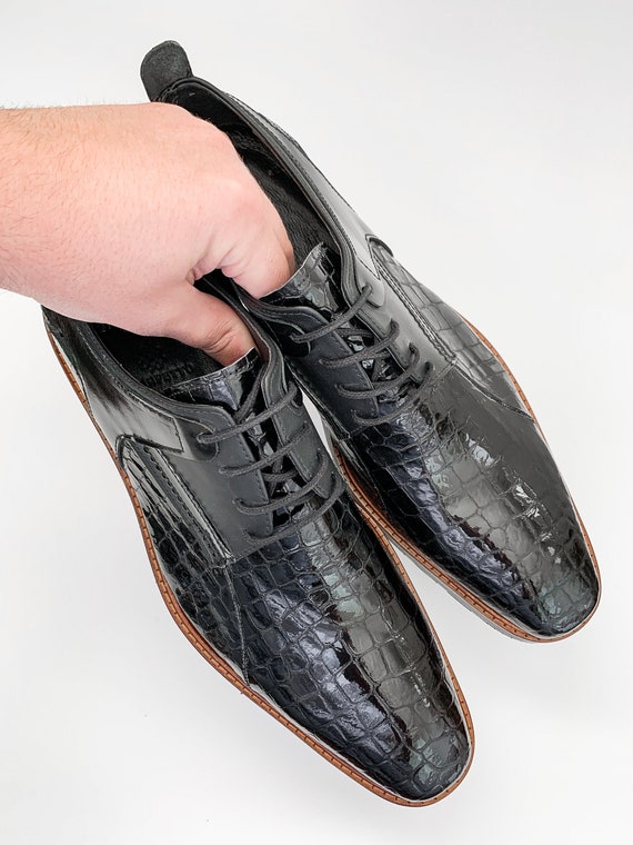 Handmade Men Brown Lace Up Crocodile Leather Dress Shoe, Office Shoes For Mens main image 0