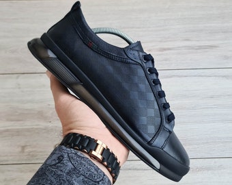 Damier leren sneakers voor heren