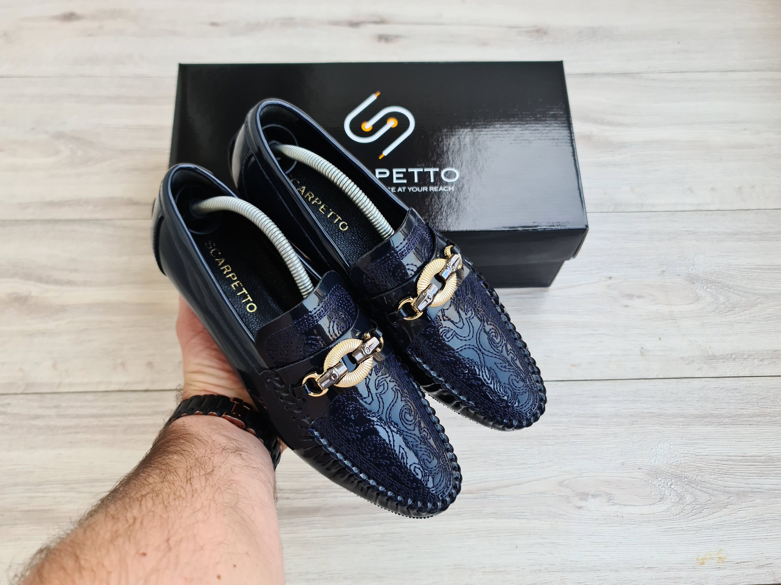Men\'s Embroidered Patent Leather Loafers Christian Louboutin Men main image 4