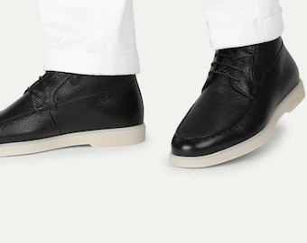 Men's All Leather Ankle Boots - Summer
