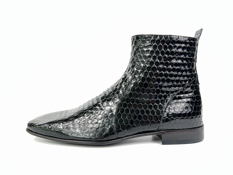 Premium Leather Dress Boots in Black Handmade Men's Etsy