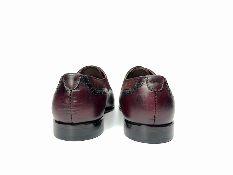 Handgefertigter weinroter Lederkleidschuh: Herrenschuhe mit Flügelspitze Bild 5