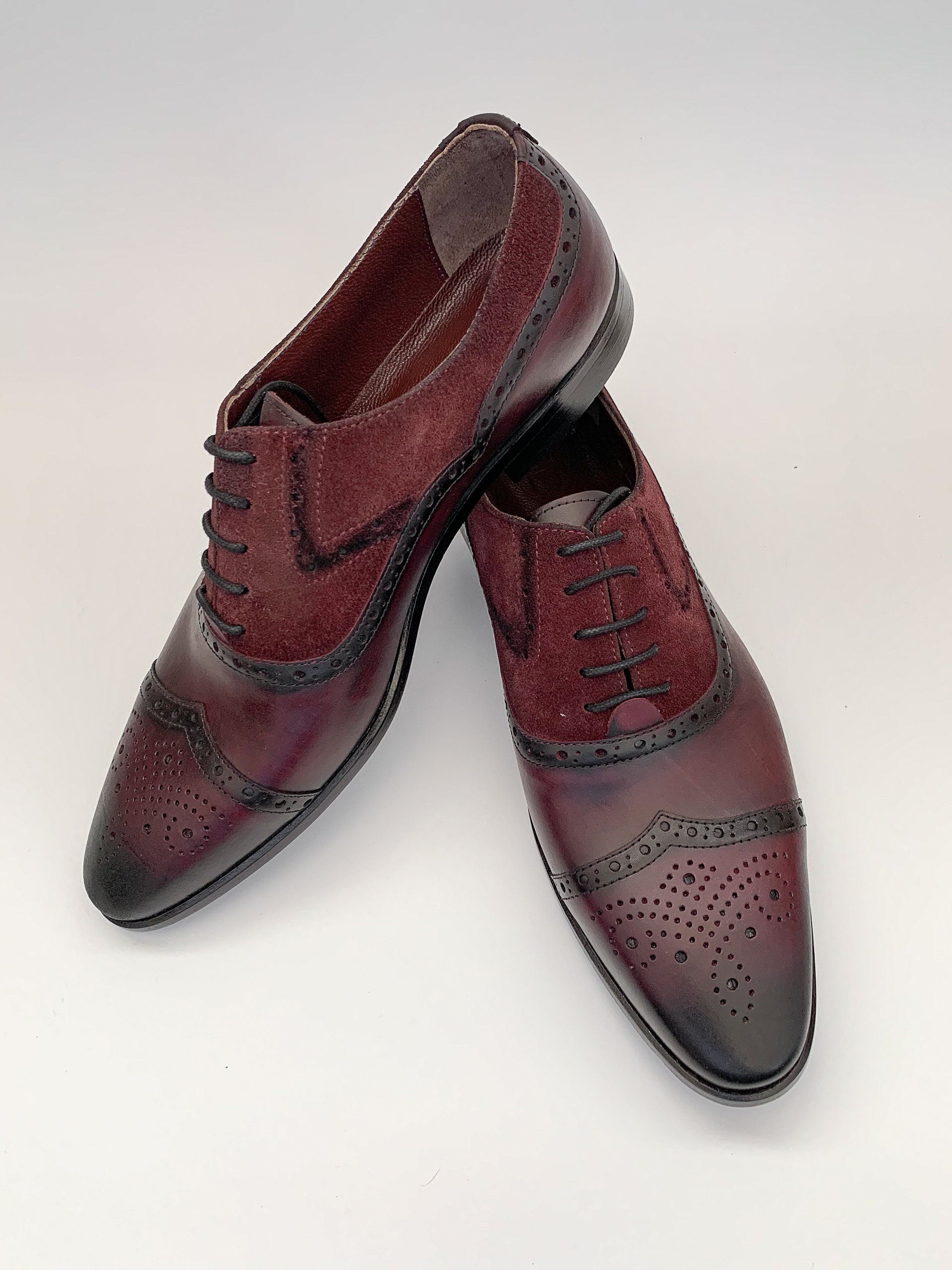 Men's Burgundy Shoes - Etsy