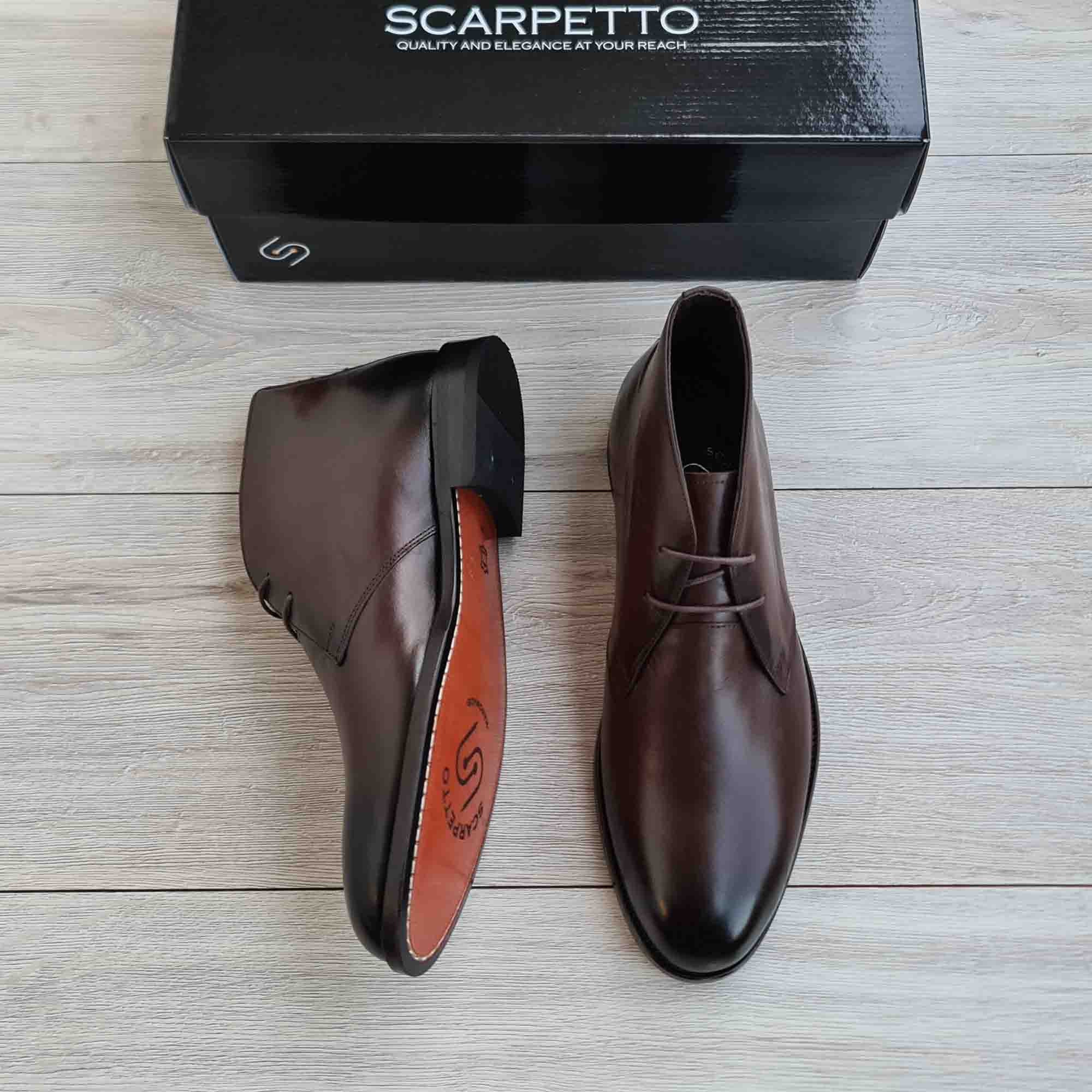 Handmade Brown Leather Chukka Boots: Men display picture 1