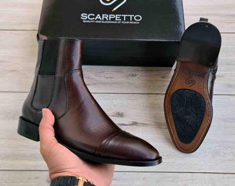 Men's Chelsea Leather Boots | Full Grain Leather
