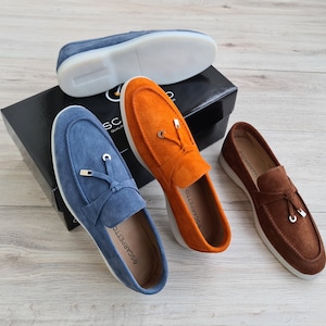 Premium Suede Leather Tassel Loafer | Handmade Slip-On Mens Yacht Loafer | White Sole Loafer | Extra Soft Leather Lining